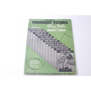 Second Paramount Pictures, Song Folio, 1940s, Vintage, Sheet Music, Book, Score,
